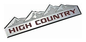 EMBLEMA - HIGH COUNTRY - CROMADO/VERMELHO