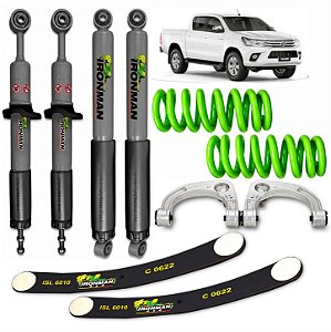 Kit Suspensão IronMan NitroGás para Toyota Hilux 2016 a 2024 COM BANDEJA