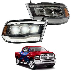 FAROL DIANTEIRO RAM 1500/2500/3500 2010-2018 TRIPLO LASER PROJETOR EAGLE EYES