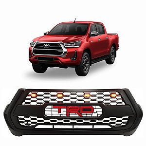 GRADE FRONTAL - HILUX - TRD VERMELHO - 2021/2022 - C/ LED