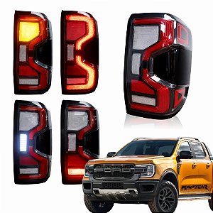 Lanterna Traseira Ranger Modelo Raptor - LED 2024/+ Suporte Sensor - Vermelha