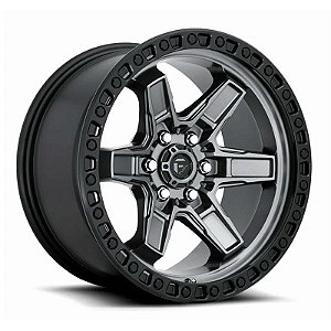 Roda Fuel Kicker D698 20x9 6x139.7 +1mm Cinza Borda Preta