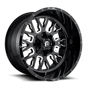 Roda Fuel Stroke D611 22x10 6x135/6x139.7  +10mm Preto Brilhante Fresado