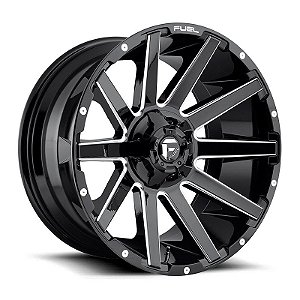 Roda Fuel Contra D615  20x9  8x165.1  +20mm  Preto Brilhante Fresado