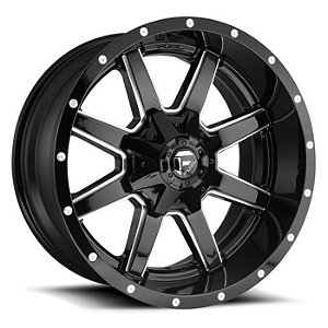 Roda Fuel Maverick D610 20x09 8x165.1 +20mm Preto Brilhante Borda Fresada