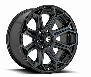 Roda Fuel Siege D704 18x9 6x139.7 -12mm  Preto Brilhante Fresado
