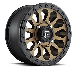 Roda Fuel Vector D600 17x9 6x139.7  -12mm  Bronze Borda Preta