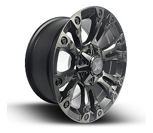 Roda RE Vapor 20x9 8x165.1  0mm  Preto Fosco Borda Preto  Escovado