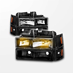 Farol Dianteiro Silverado 1994/2004 Mod. Americano Máscara Negra