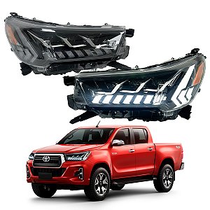 Farol Dianteiro Hilux 2021+ Triplo Optico Modelo Tribal
