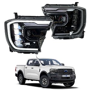 Farol Dianteiro Ford Ranger Full Led 4 Projetores 24+