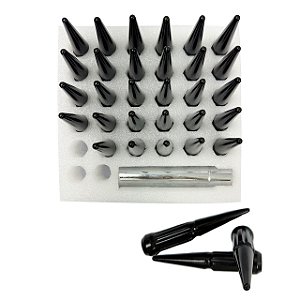 Jogo de Porcas Spike Nugs M14x1.5 Preto com 32 peças