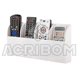 Suporte Para 4 Controles de Ar Condicionado em Acrílico Branco