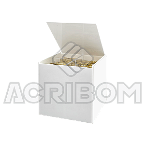 Porta Sachês de Açúcar em Acrílico Branco Com Tampa 4 Nichos - Pequeno