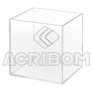 Caixa Quadrada em Acrílico Cristal 25x25x25cm SEM Tampa