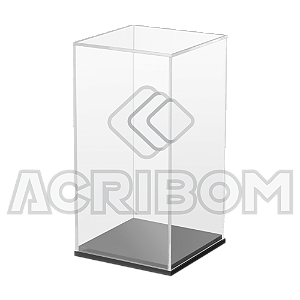 Cúpula em Acrílico VERTICAL 40x20x20cm Com Base Preta