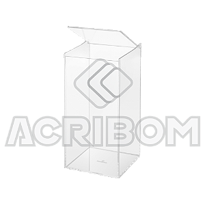Caixa ALTA em Acrílico Cristal 25x15x15cm Com Tampa