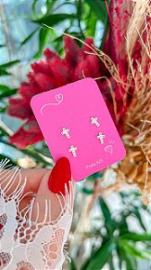 Brinco Cruz - Prata 925