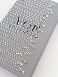 Colar Inicial Cravejado - Banho Prata 925