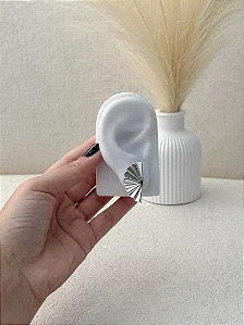 Brinco Leque - Banho Prata 925