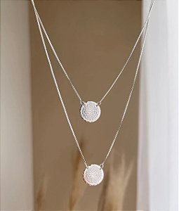 Colar Escapulário Pai Nosso Prata - Banho Prata 925