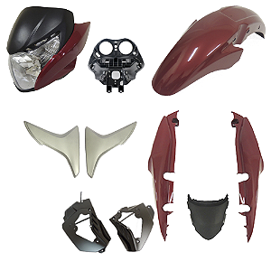 Kit Carenagem E Farol Titan Mix 150 Vermelho Metálico ESD Ano 2013