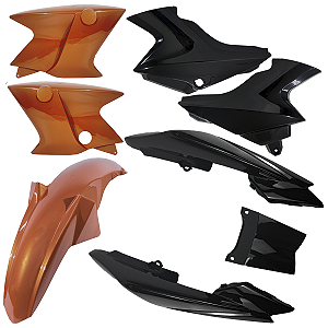 Kit Carenagem Completo YBR 125  Laranja Ano 2015 E 2016