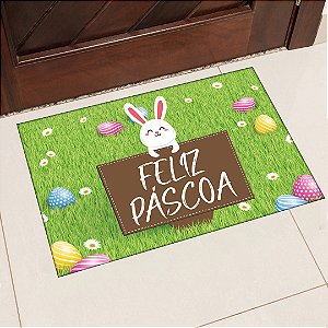 Tapete de Porta Estampa Páscoa - Coelho na Placa 40x60