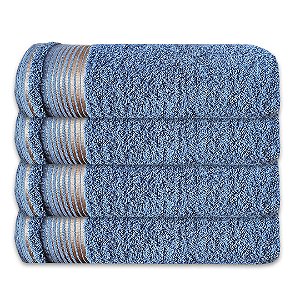 Kit c/ 4 Toalhas de Banho Grossas Felpudas Gigante SOFT 100% Algodão Petróleo