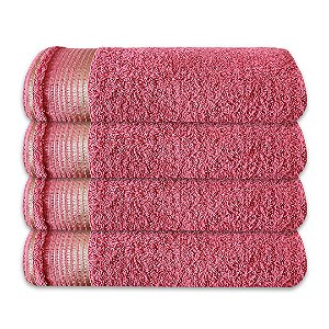 Kit c/ 4 Toalhas de Banho Grossas Felpudas Gigante SOFT 100% Algodão Rosê