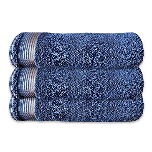 Kit c/ 3 Toalhas de Banho Grossas Felpudas Gigante SOFT 100% Algodão Azul