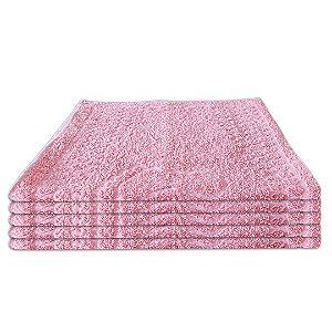 Kit c/ 5 Toalhas De Piso Tapete de Pézinho para Banheiro 45 cm x 70 cm Cor Rosa Claro