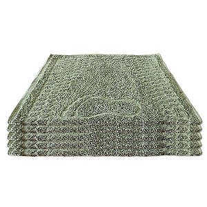 Kit c/ 5 Toalhas De Piso Tapete de Pézinho para Banheiro 45 cm x 70 cm Cor Verde