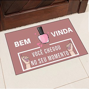 Tapete de Porta 40x60 Estampa Nail Designer - Manicure - Você Chegou No Seu Momento