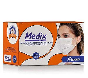Mascara C/Elastico  AD C/  50 Tripla Branca MEDIX