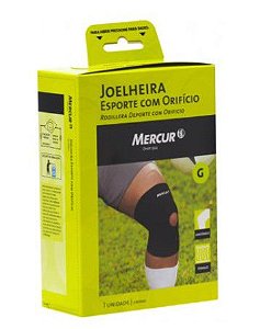 Joelheira Esporte Preto Orificio PP Mercur