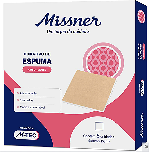 CURATIVO ESPUMA ABSORVENTE DE SILICONE 15cmX15cm - MISSNER MTEC