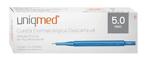 CURETA DERMATOLOGICA 5.0MM DESCARTAVEL UNIQMED
