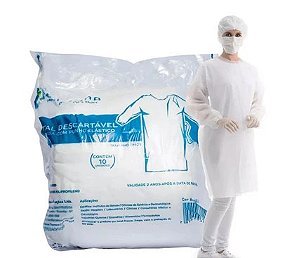 AVENTAL M/LONGA  BRANCO PUNHO LATEX C/10  SOFT ANA