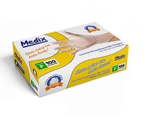 LUVA VINIL SAUDE S/PO TAM M 100UND MEDIX