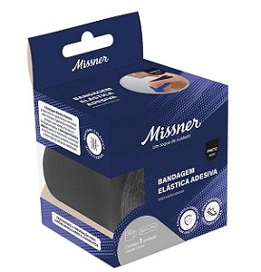 BANDAGEM ELASTICA ADESIVA MISSNER 5 CM X 5 M PRETO