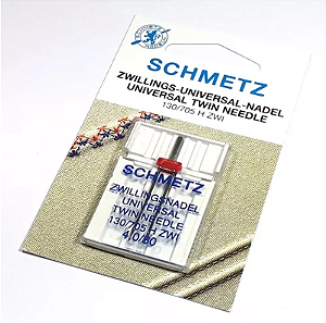 Agulha Dupla Schmetz 4.0mm N°80 Para Máquina Brother Ce5500