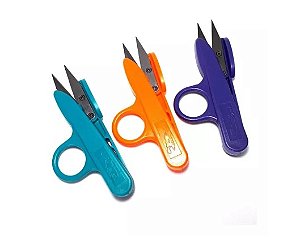 Kit Com 3 Tesouras Plásticas Com Dedal Para Arremate De Linha
