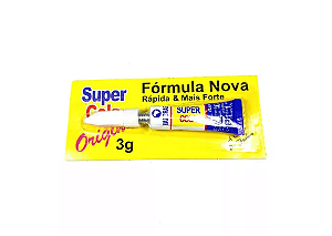 Cola Instantânea Super Cola 3g Para Plástico Metal Madeira