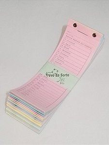 Pacotes de cartelas de Rifas de 25 bichos com 40 unidades