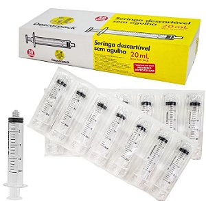 SERINGA DESCARTÁVEL 20ML SEM AGULHA - LOCK