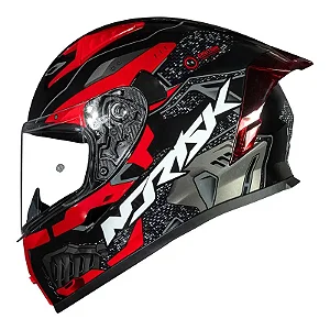 Capacete Norisk Flow Robot Preto Vermelho