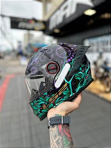 Capacete Ls2 FF358 Pro Moon Preto Roxo