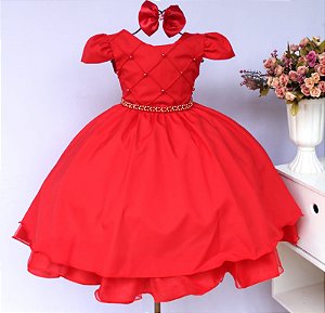 Vestido Vermelho / Perolas