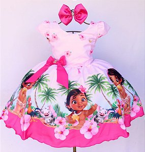 Vestido Infantil Moana Baby Festa Temática Aniversario Luxo